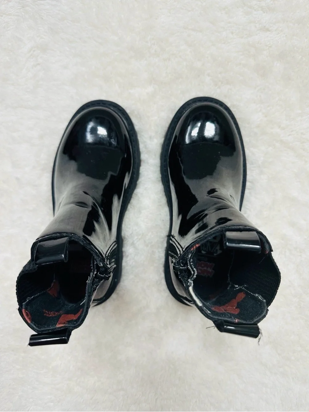 ZARA Mickey Mouse Boots Girl Size 9 (26-27) Black Excellent Condition